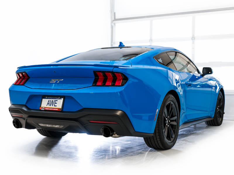 Ford Mustang Performance Exhaust - AWE Tuning - Cat Back Touring Edition - Dual Diamond Black Tips - `24-`27